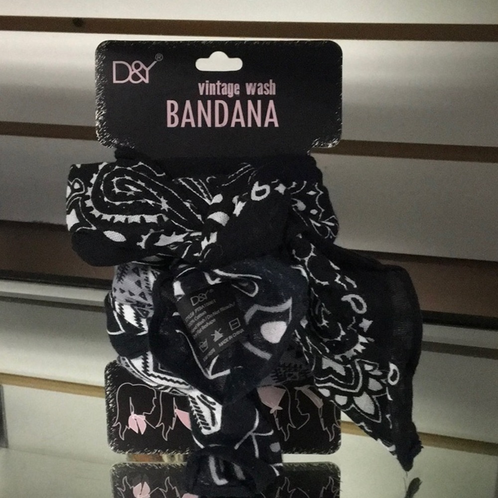 David & Young 2pk Vintage Bandana Blk/Gray NEW